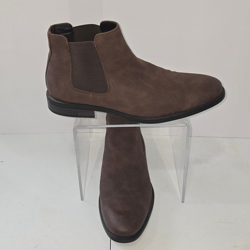 Madden Mens Brown Faux Suede Chelsea Boots Ortholite Comfort Size 13 B477